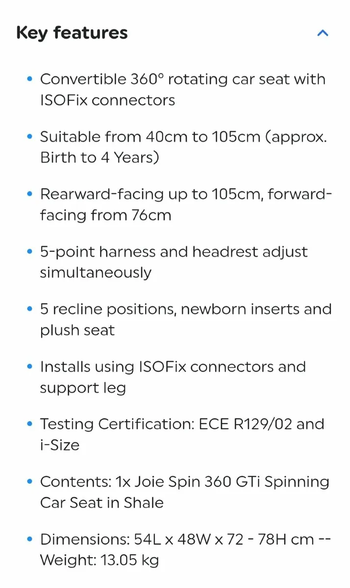 Joie 360 Car seat - Image 3