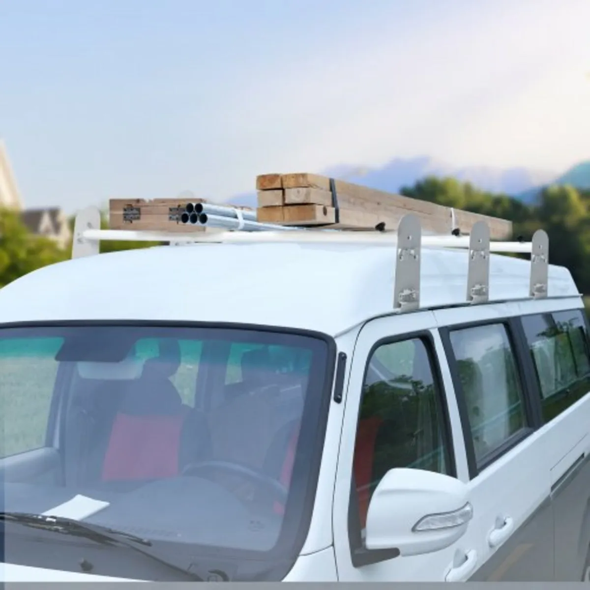 Van Roof Ladder Rack, 3 Bars Alloy Steel Roof Rack - Image 4