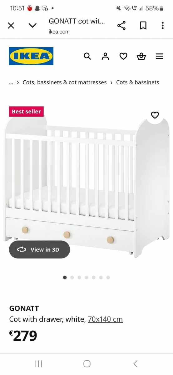 Cot bed - Image 1