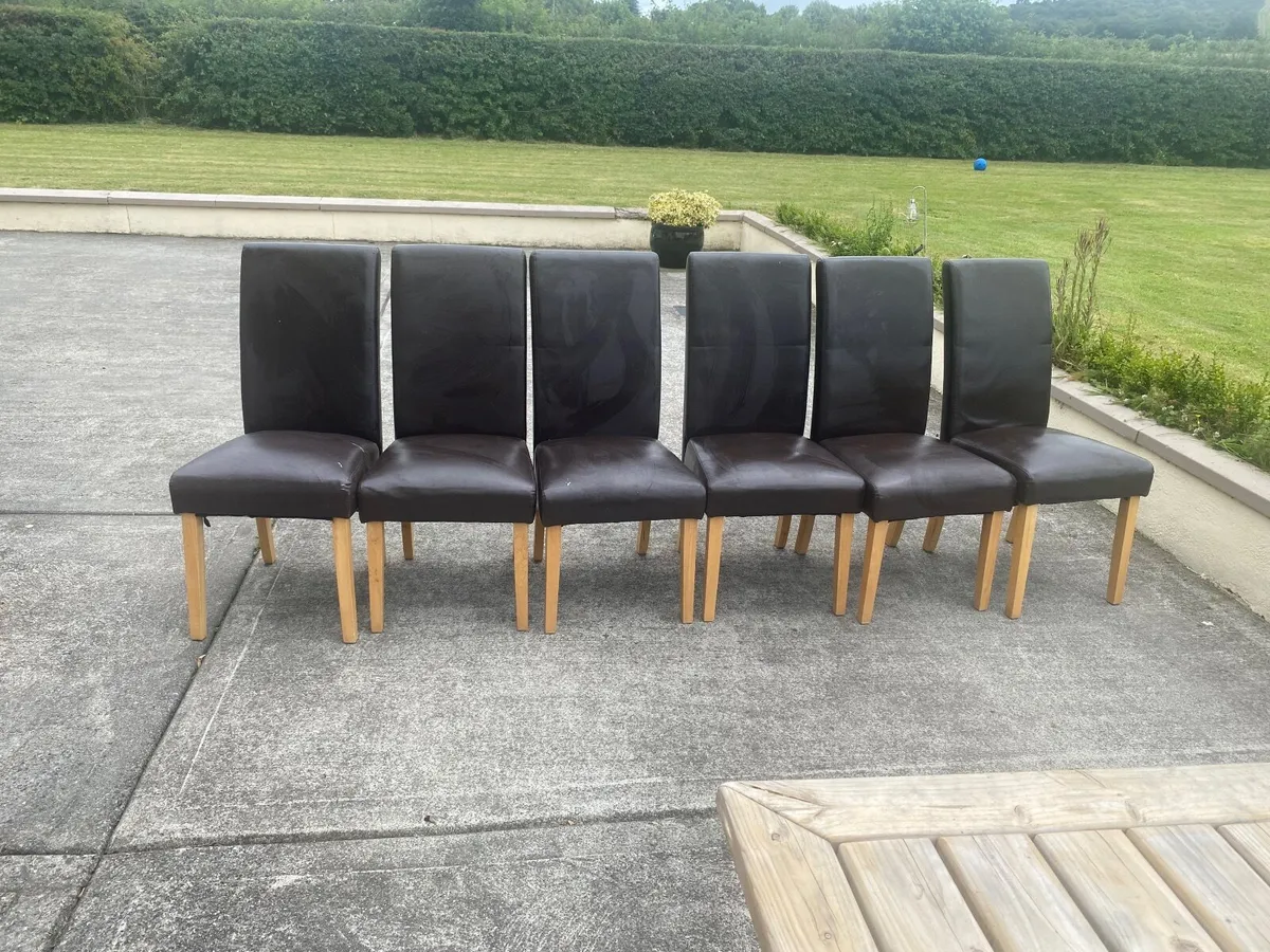 6 leather dining/kitchen chairs - Image 4
