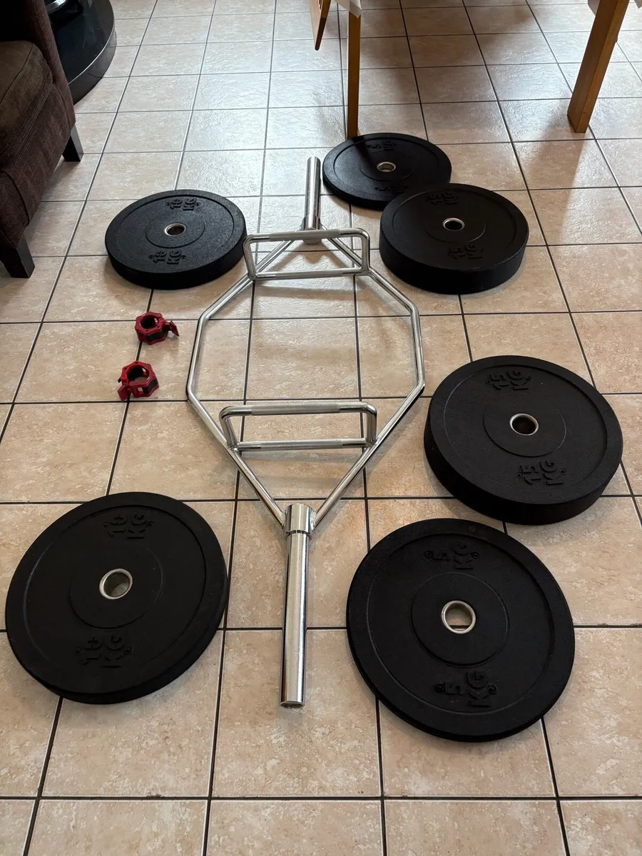 SUPERIOR 25KG OLYMPIC HEX BAR AND RUBBER PLATES - Image 2