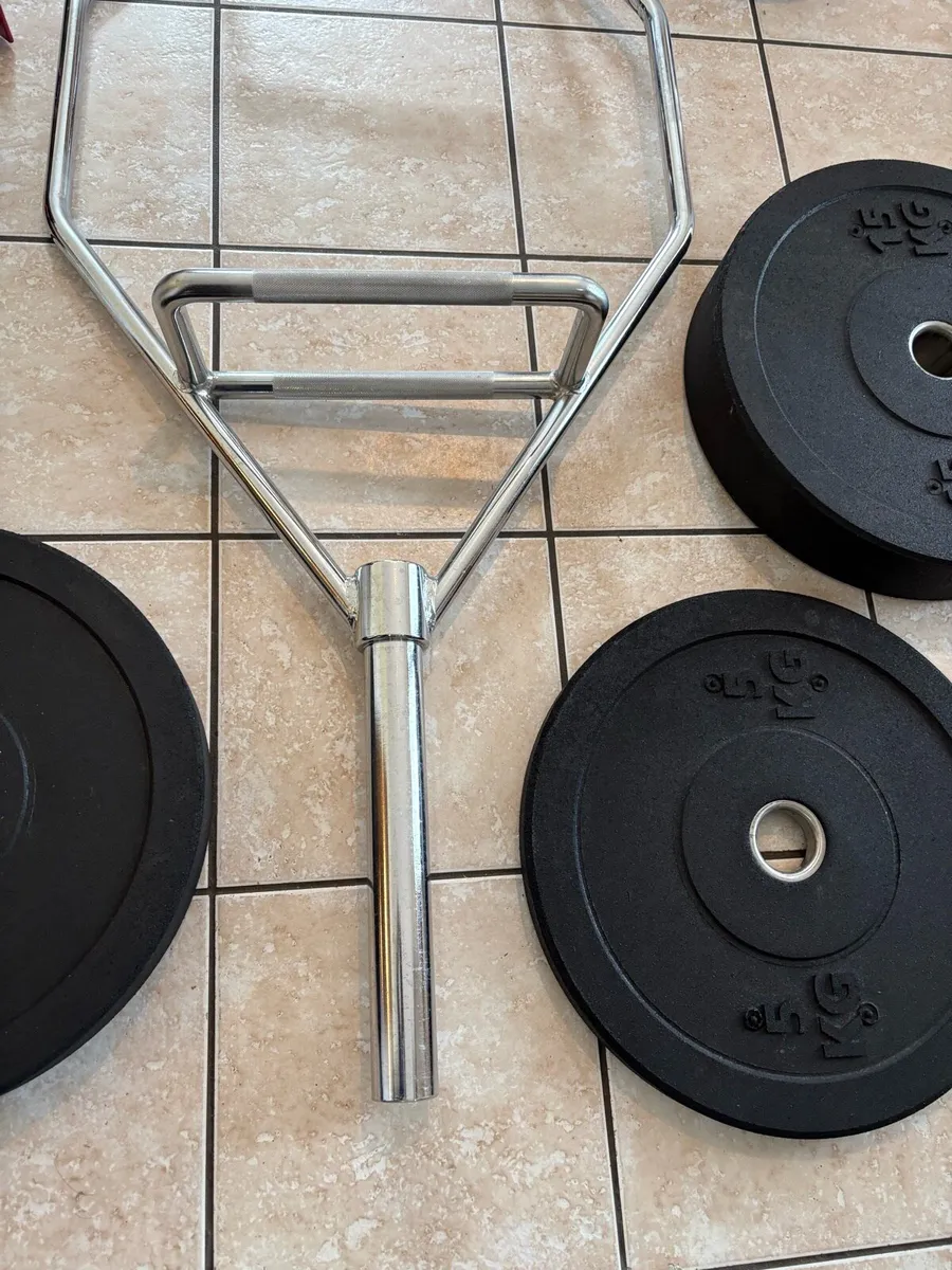 SUPERIOR 25KG OLYMPIC HEX BAR AND RUBBER PLATES - Image 3