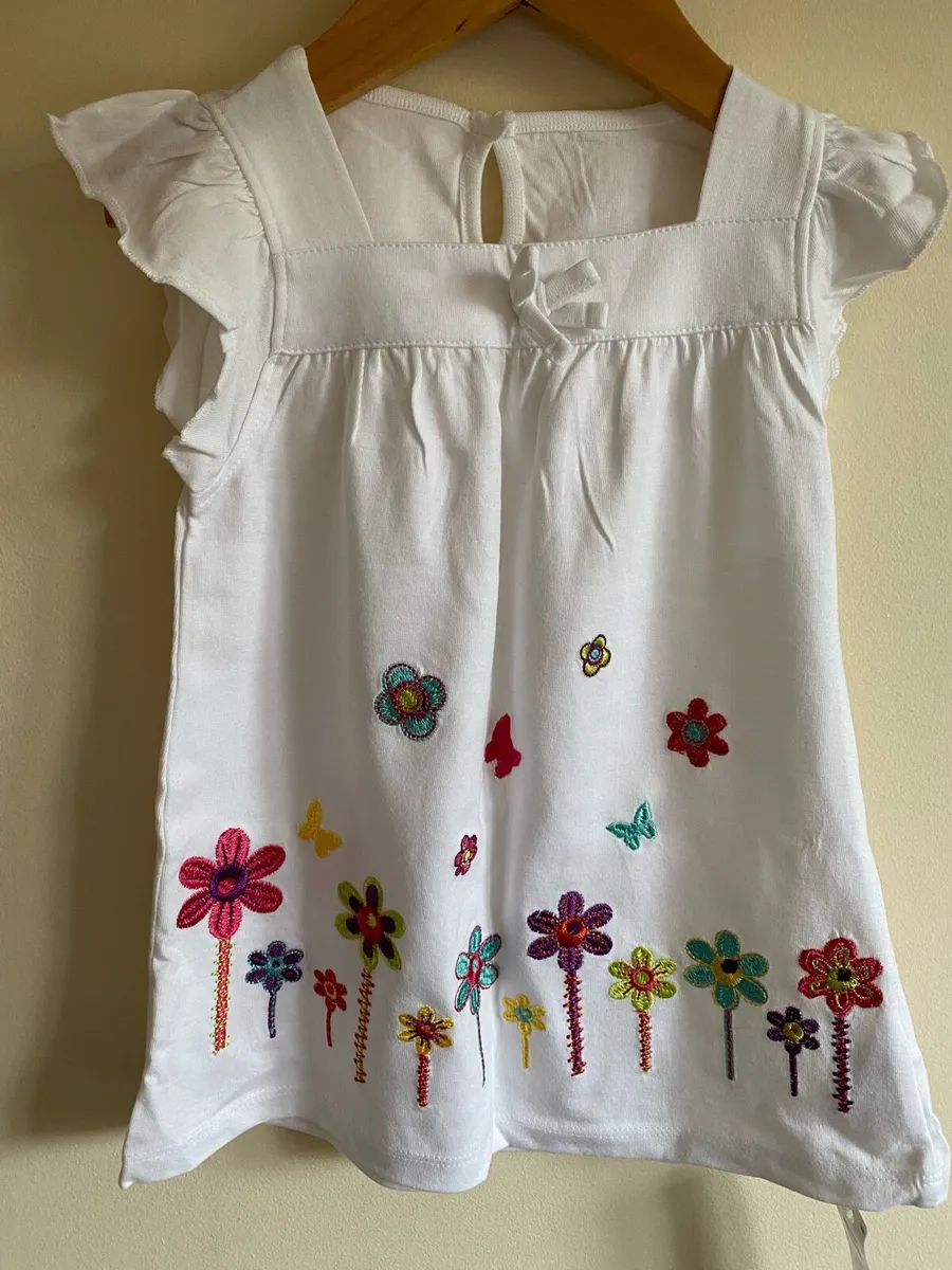 Girl’s New Embroidered Flower Summer Top - Image 1