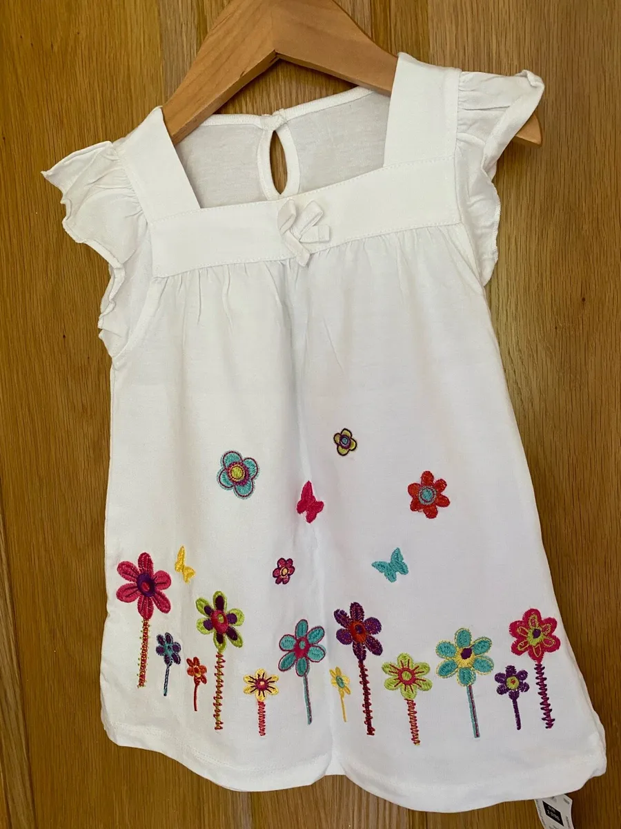 Girl’s New Embroidered Flower Summer Top - Image 2