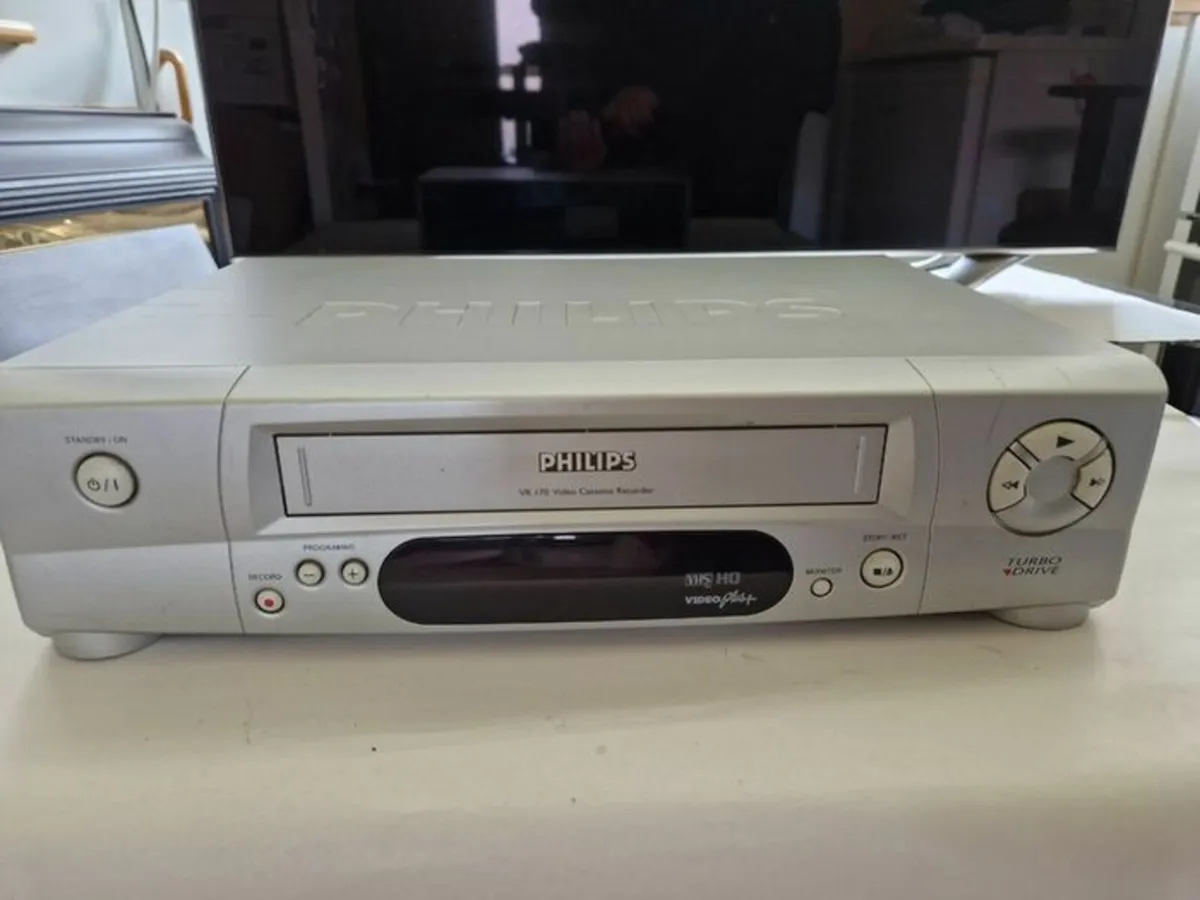 Phillips VHS Video Player Recorder with Cables - Image 1