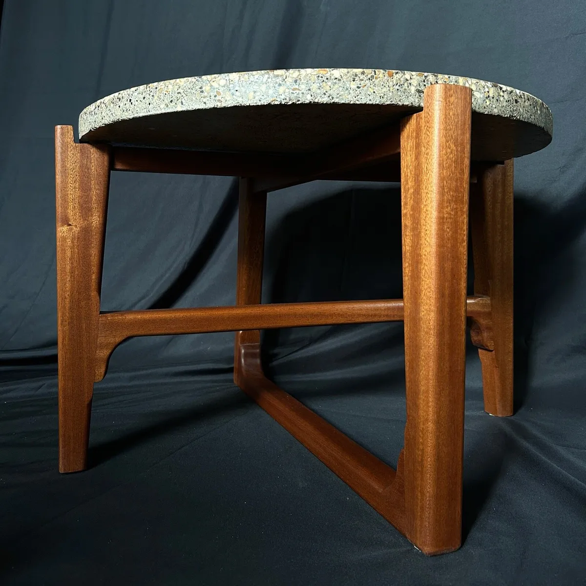 Mahogany and Concrete Side Table - Image 1