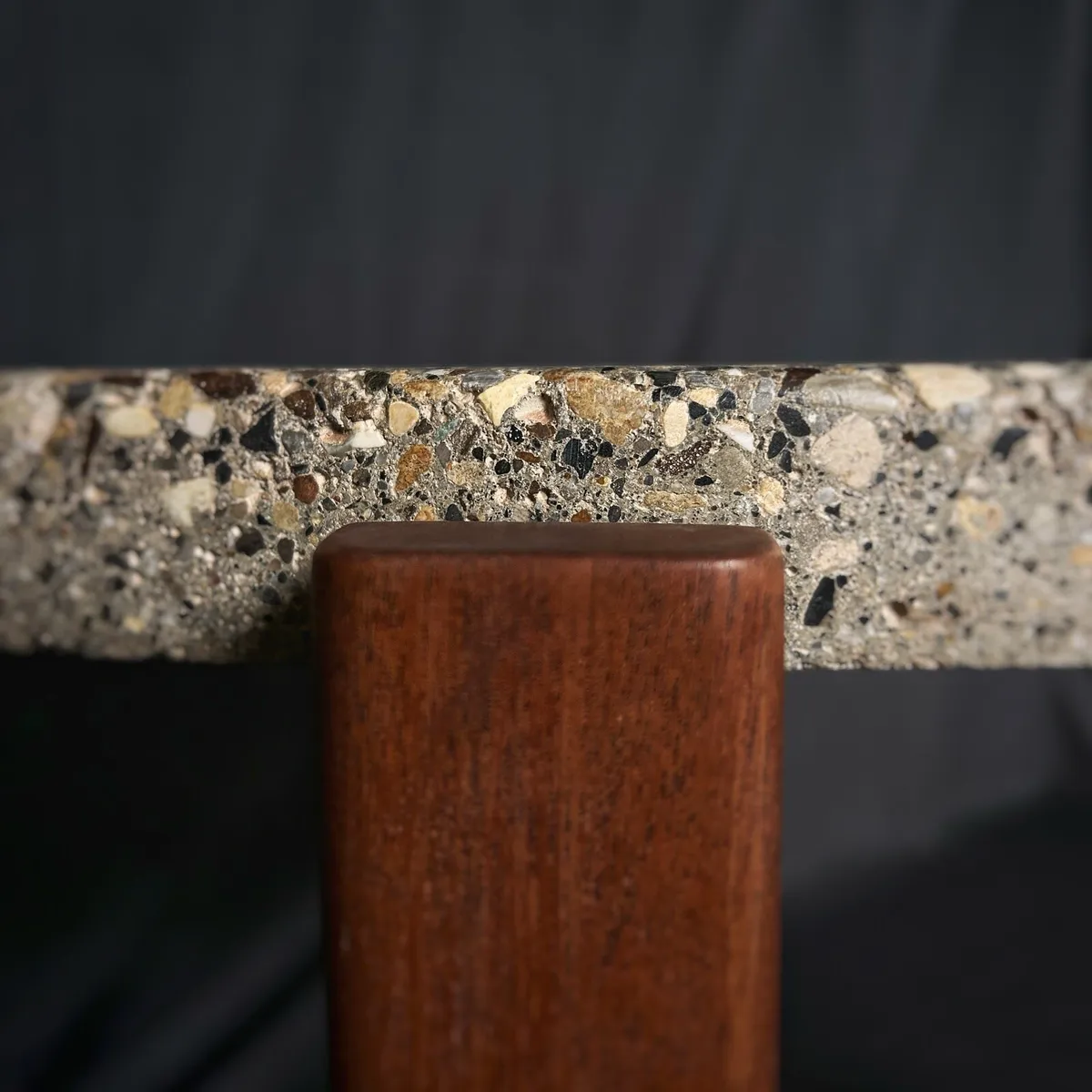 Mahogany and Concrete Side Table - Image 2