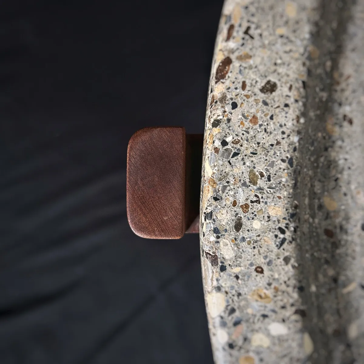 Mahogany and Concrete Side Table - Image 3