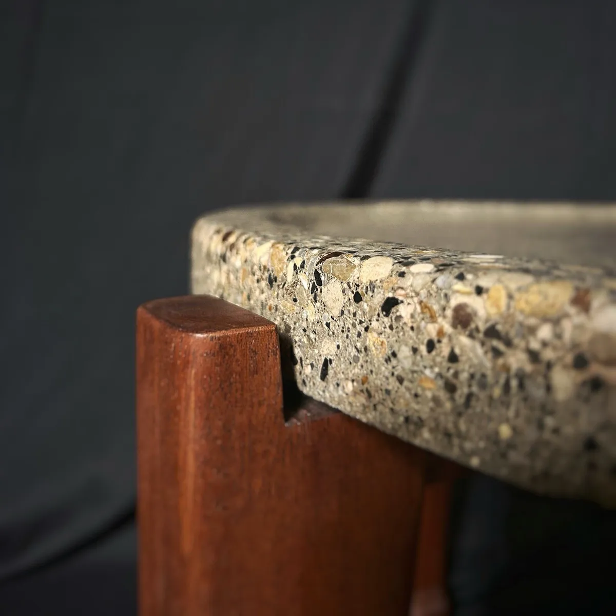 Mahogany and Concrete Side Table - Image 4