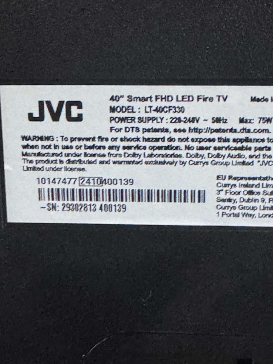 JVC 40 Inch Full HD HDR Smart TV - Image 3