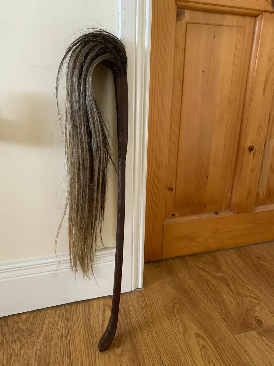 Vintage Leather bound Horse Hair Fly whisk
