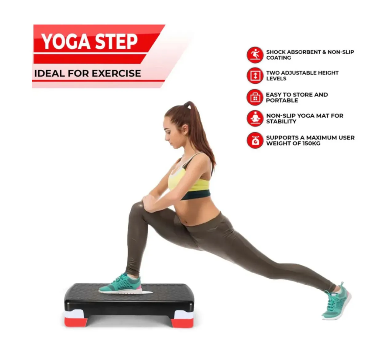 Yoga Gym Stepper & Mat Home Fitness Step NEW - Image 1