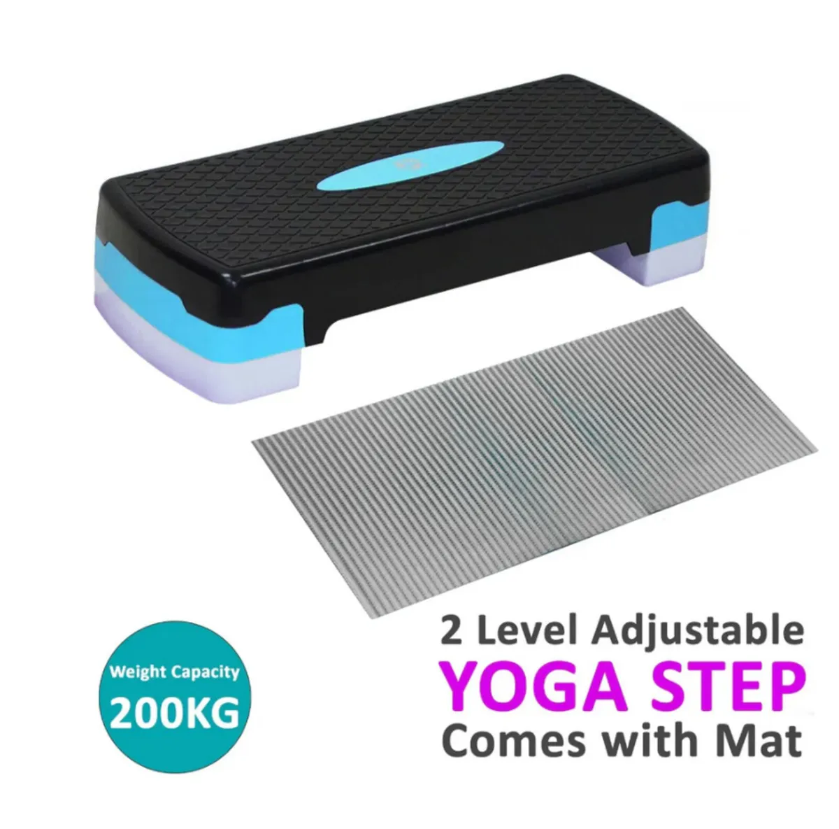 Yoga Gym Stepper & Mat Home Fitness Step NEW - Image 3