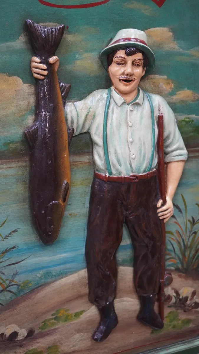🎣 Vintage 3D Wall Plaque - “Happy Day” Fisherman - Image 4