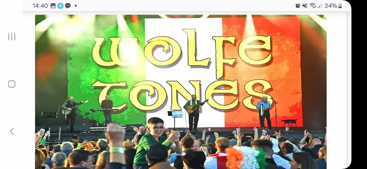 Wolfe Tones: 4 Pitch Tickets for Sunday July 13th