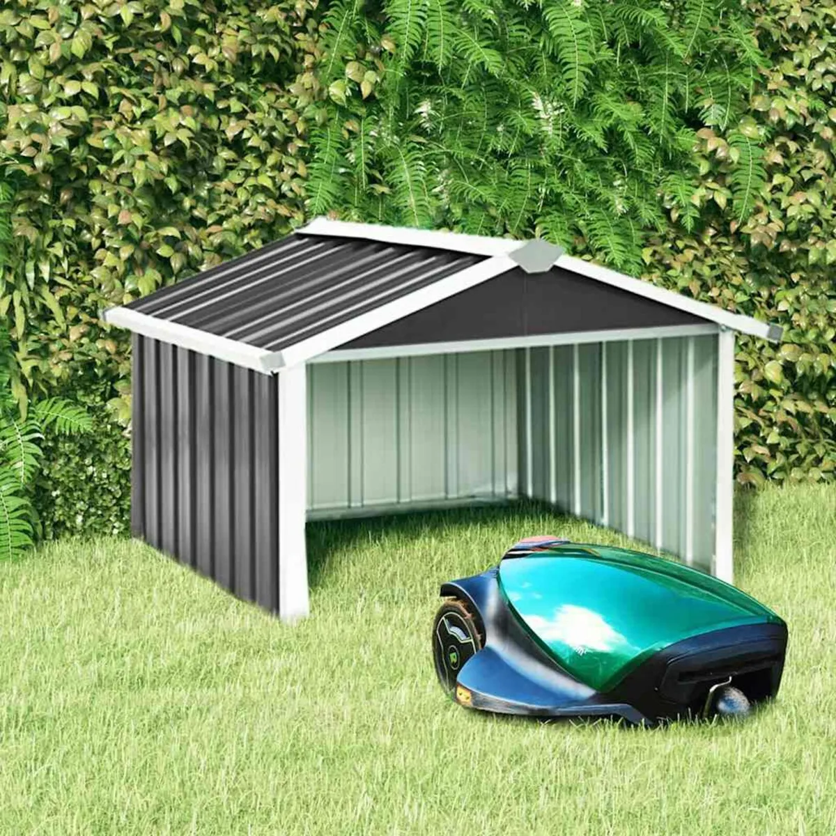 Garden Robot Lawnmower Shed 92x97x63 cm Galvanised - Image 2