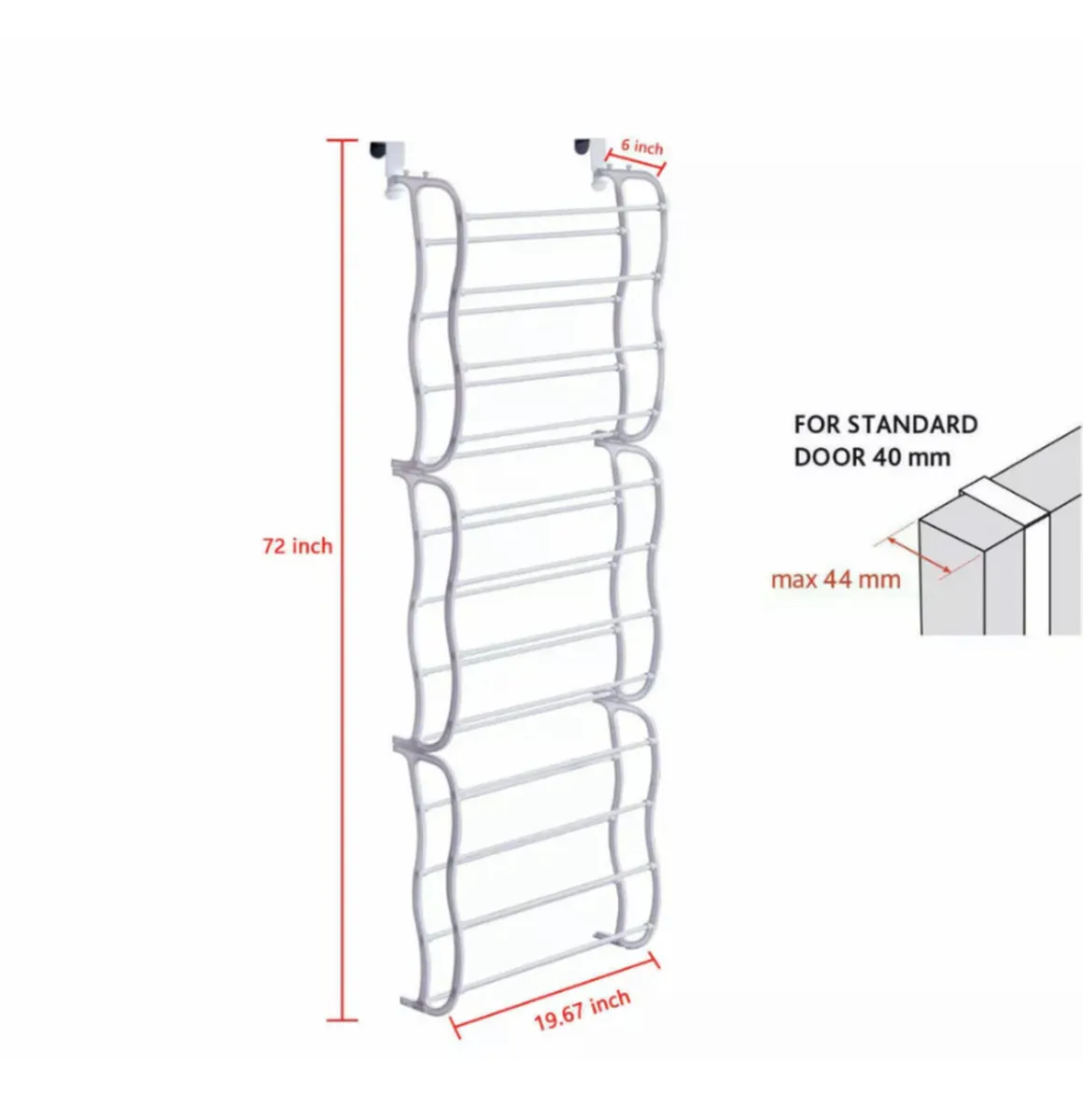Over Door Metal Hanging Shoe Rack Organiser NEW - Image 3