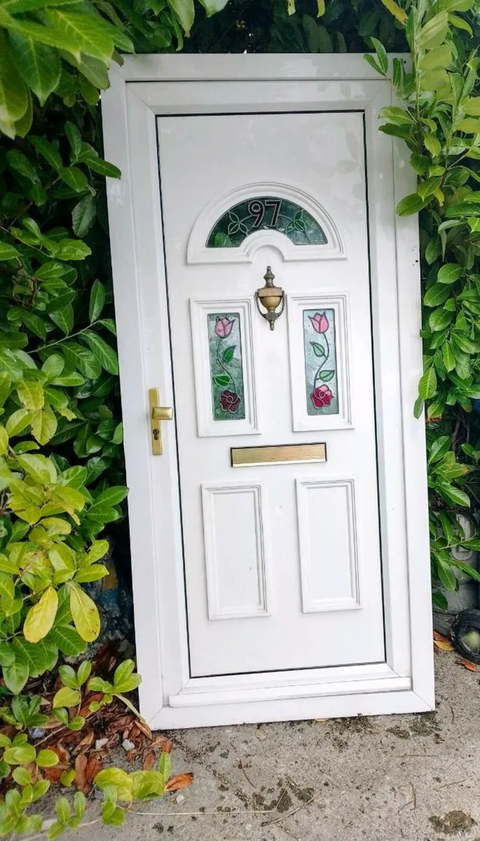 Top Quality PVC Single Door With Design Glass