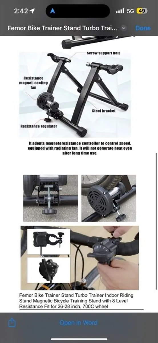 Indoor Bike Trainer Riding Stand - Image 4