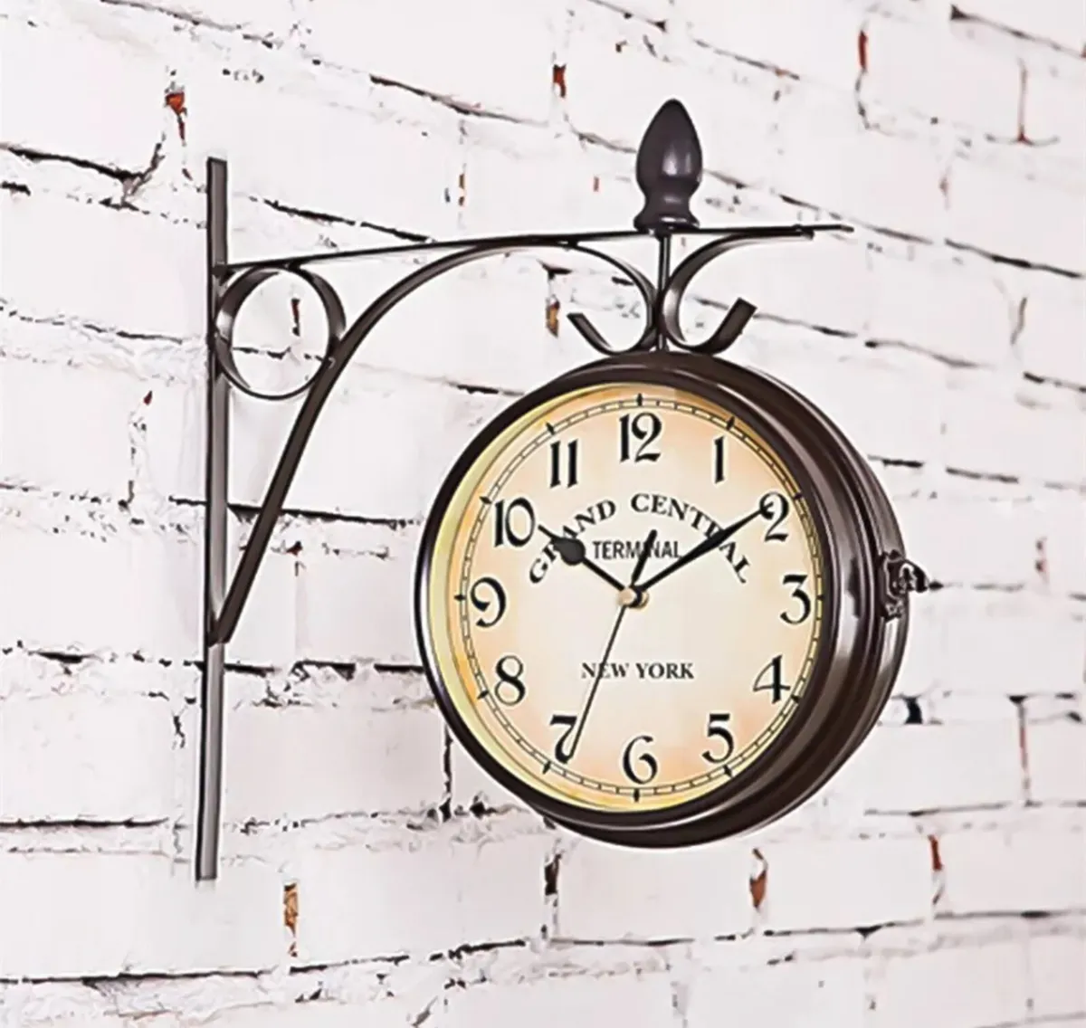 Double Sided Outdoor Garden Station Clock - Image 1