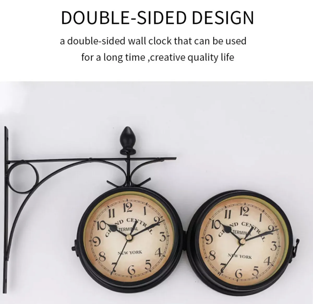 Double Sided Outdoor Garden Station Clock - Image 4