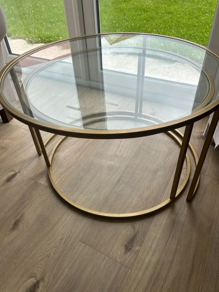 Glass coffee table (two) - Image 1
