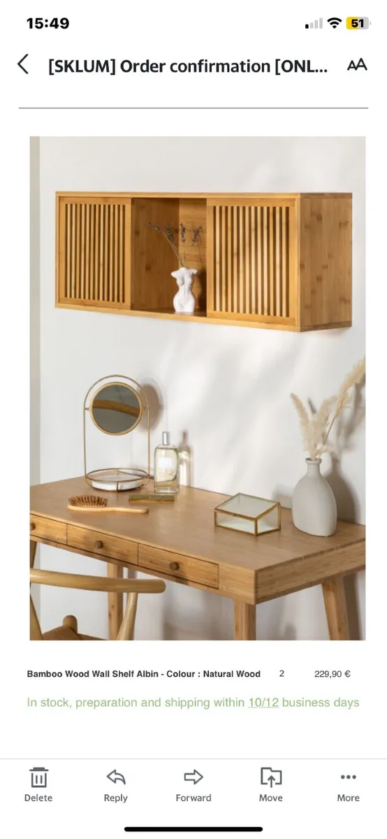 Sklum desk and shelves and cabinet bamboo - Image 1