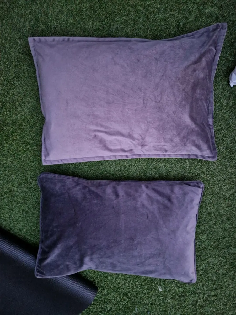 2x grey cushions