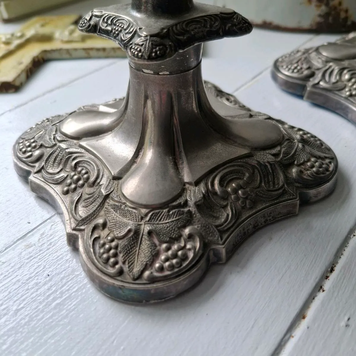 Pair of Silverplate Candlestick Holders - Image 2