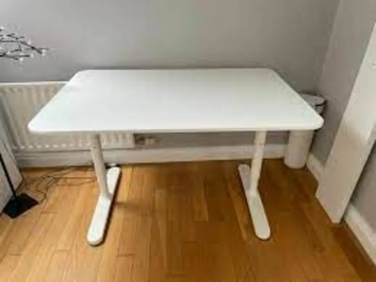 White (Wood and  Aluminium) Home Office Desk Table - Image 3
