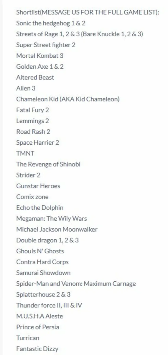Megadrive Classic Mini Clone Over 212+ Sega Games! - Image 3