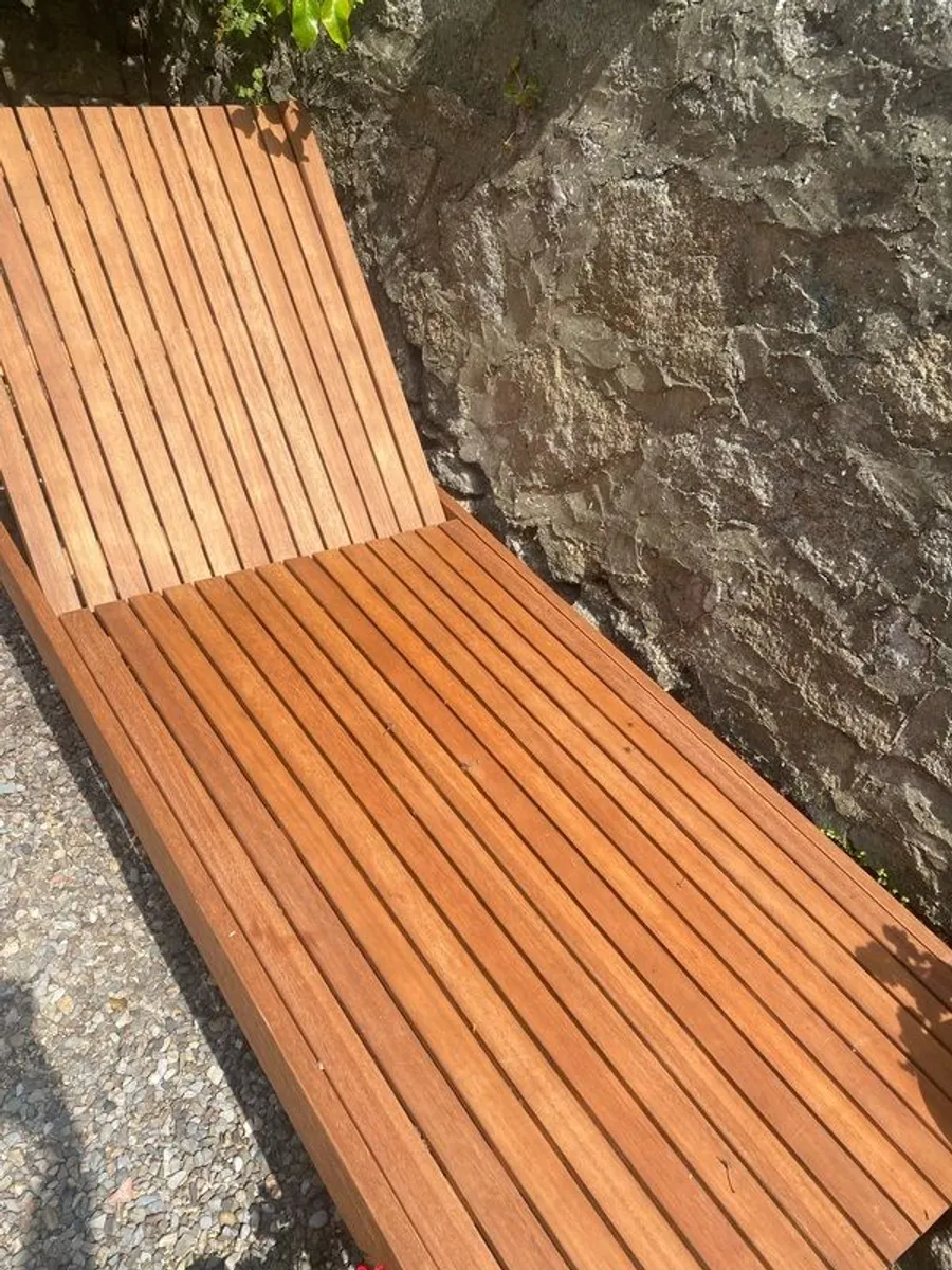 Two stunning Hardwood Sun loungers - Image 1