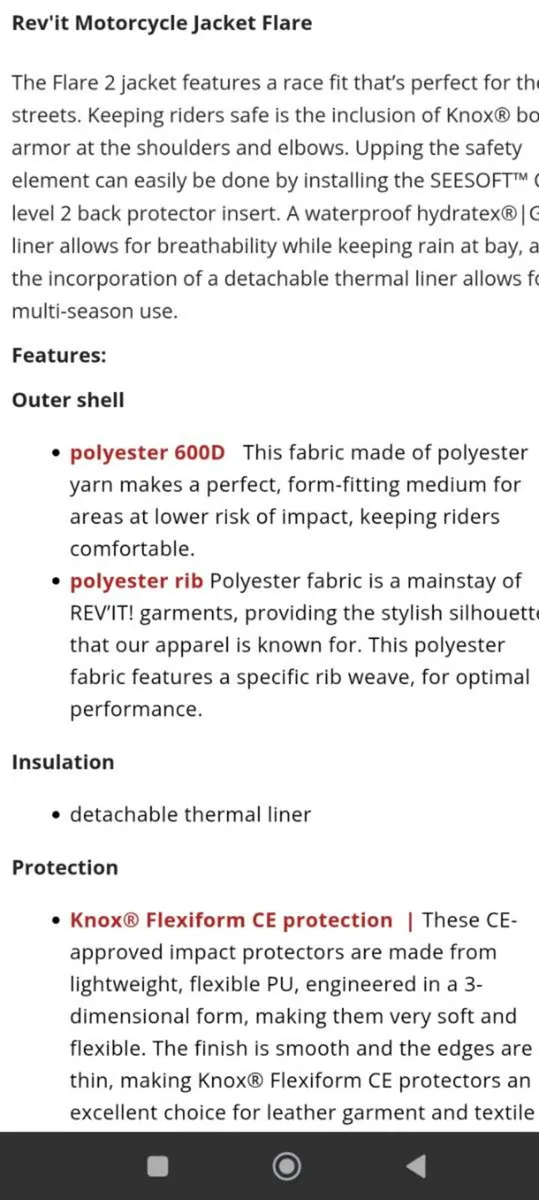 Revit Flare 2 motorcycle jacket - Image 4