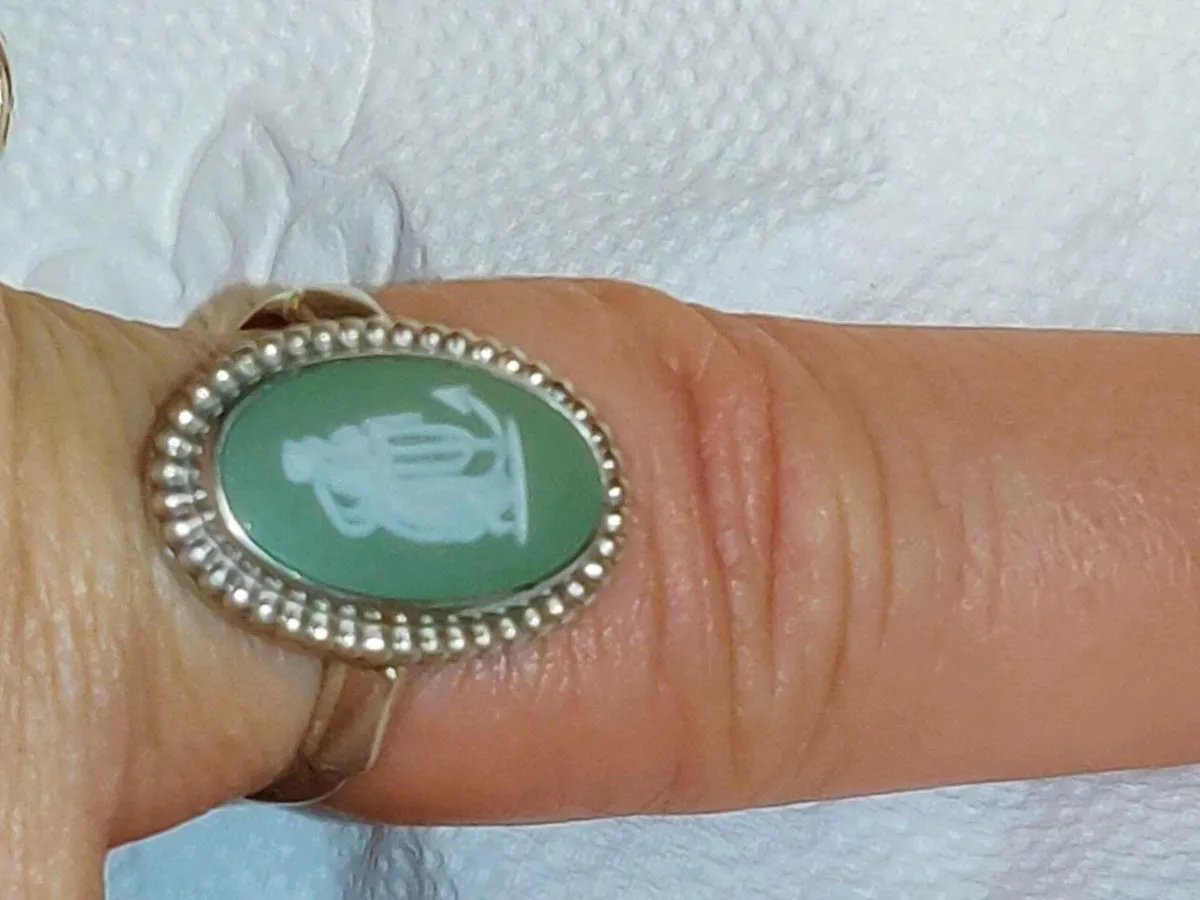 GREEN WEDGEWOOD, Real Silver Chunky Unisex Ring ! - Image 4