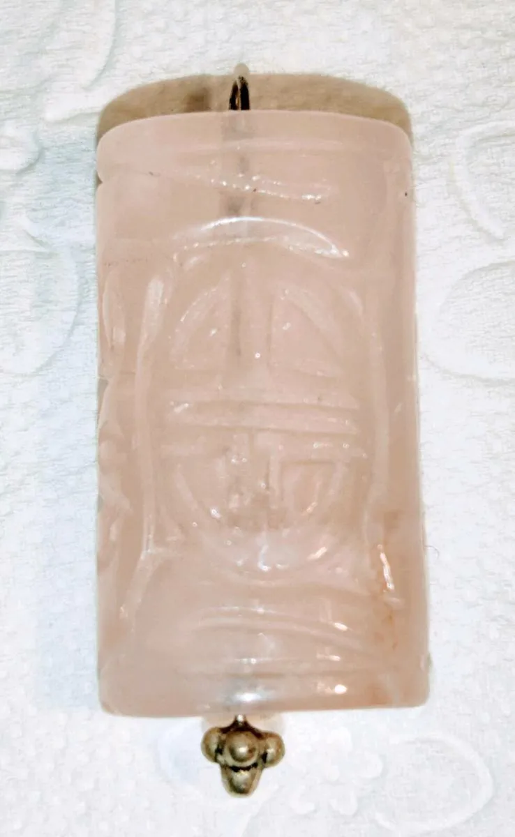 RARE , Large Pink Quartz Hand Carved Pendant ! - Image 3