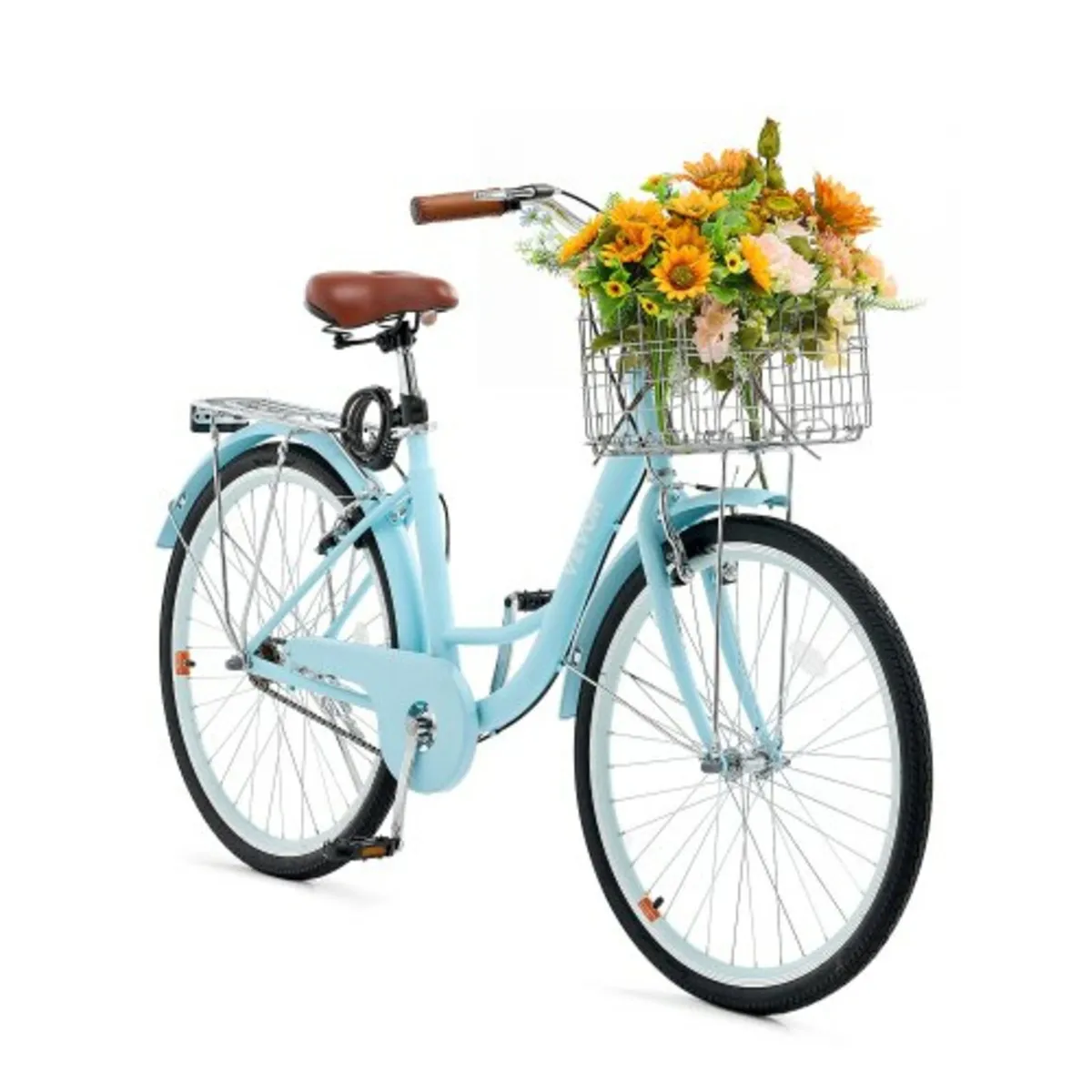 26-Inch Cruiser Bike 1-Speed Light Blue Beach Crui - Image 1