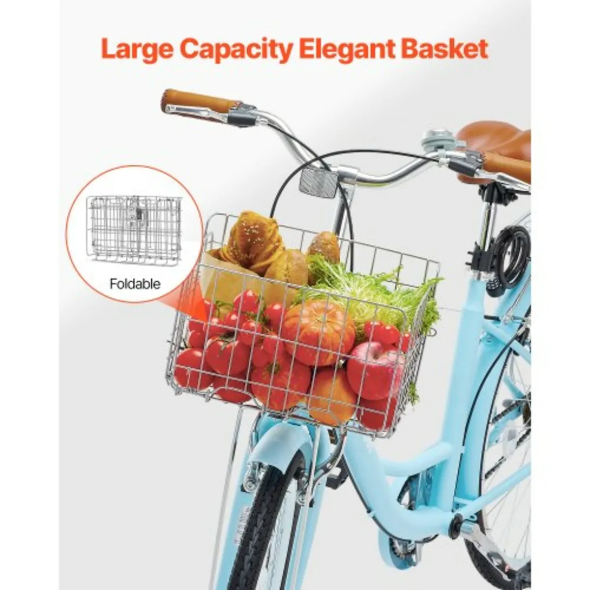 26-Inch Cruiser Bike 1-Speed Light Blue Beach Crui - Image 4