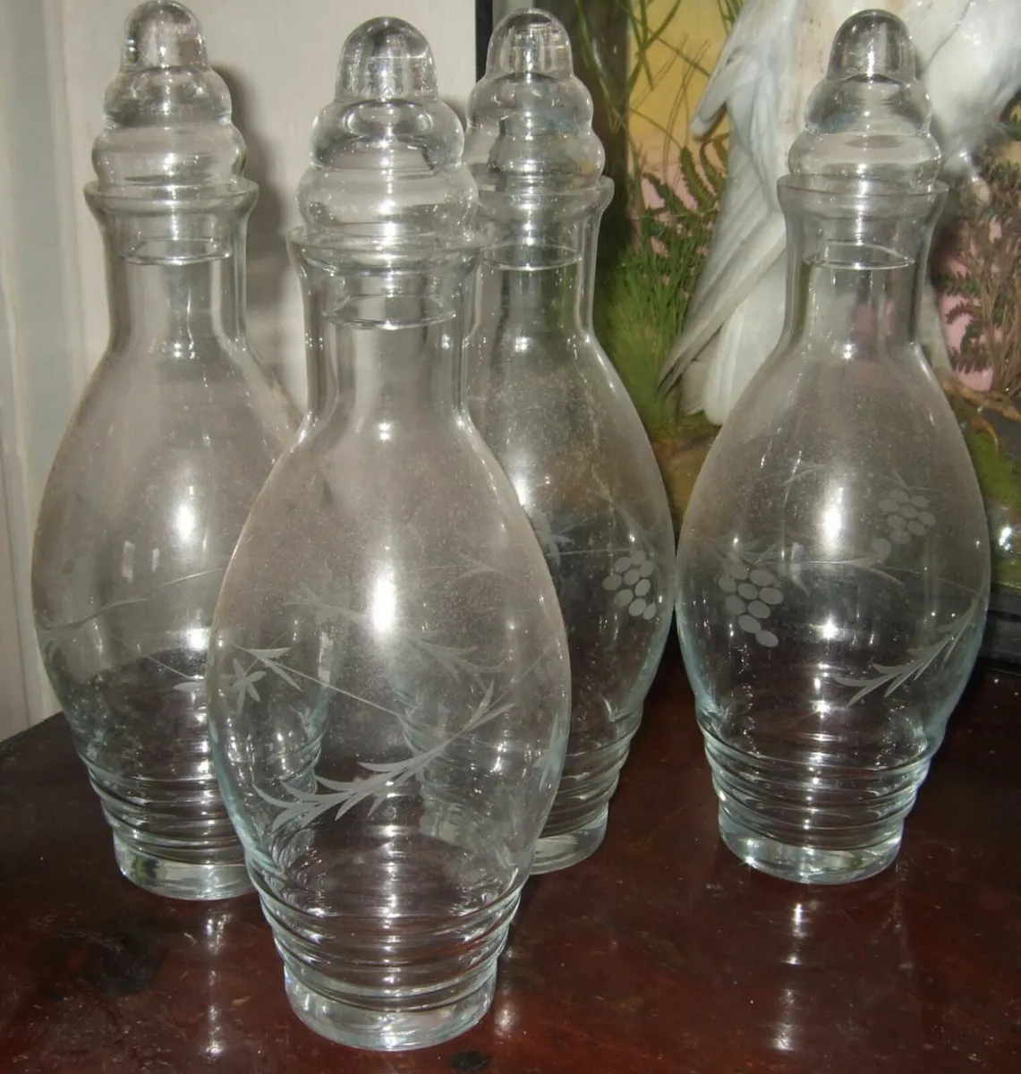 4 Vintage Glass Decanters - Image 4