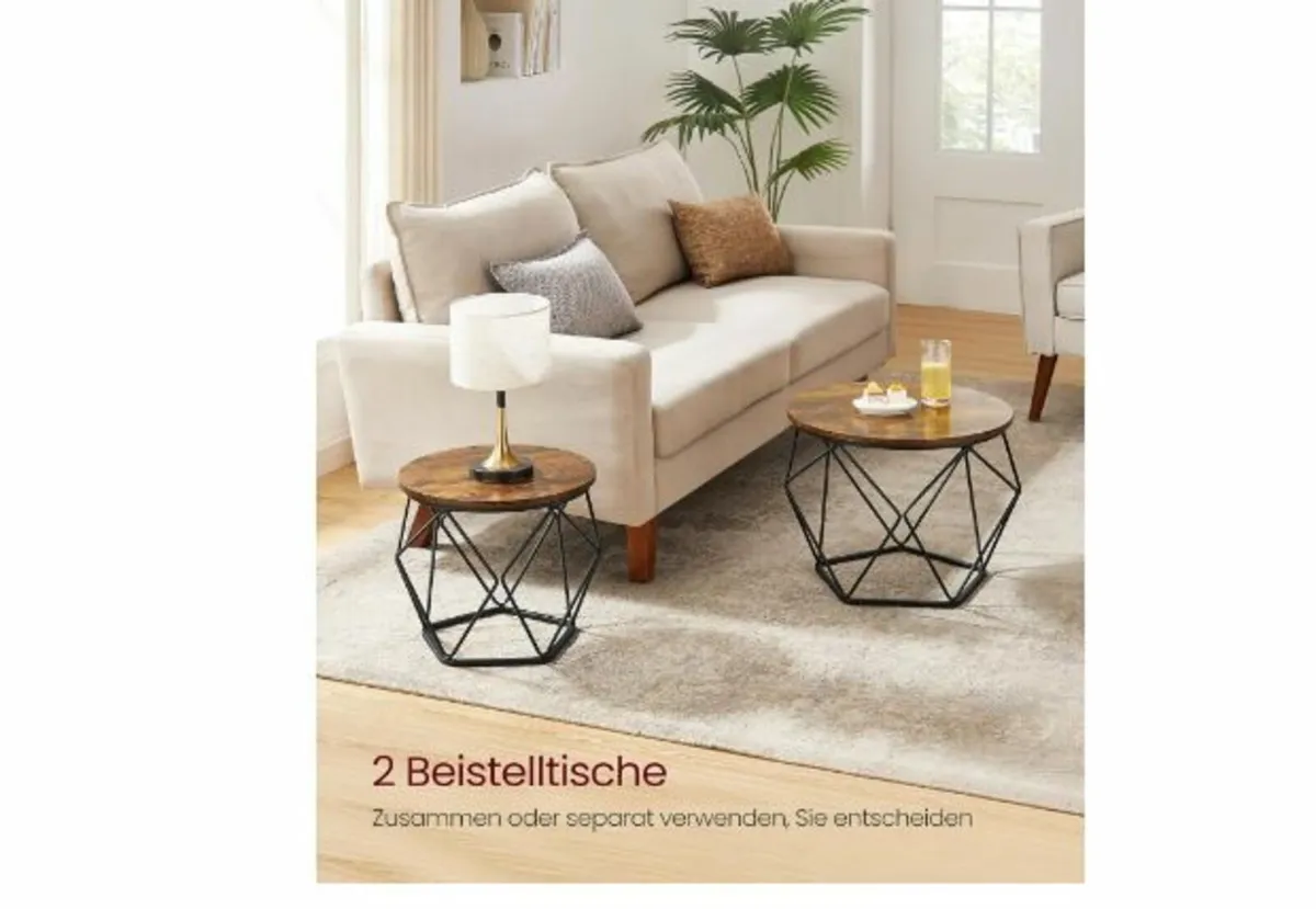 Round Coffee Table, Set of 2 - Image 2