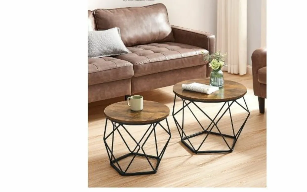 Round Coffee Table, Set of 2 - Image 3