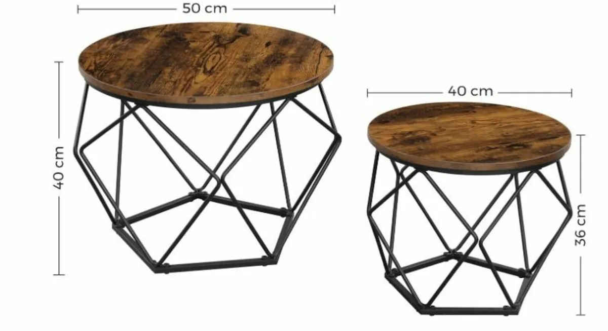 Round Coffee Table, Set of 2 - Image 4