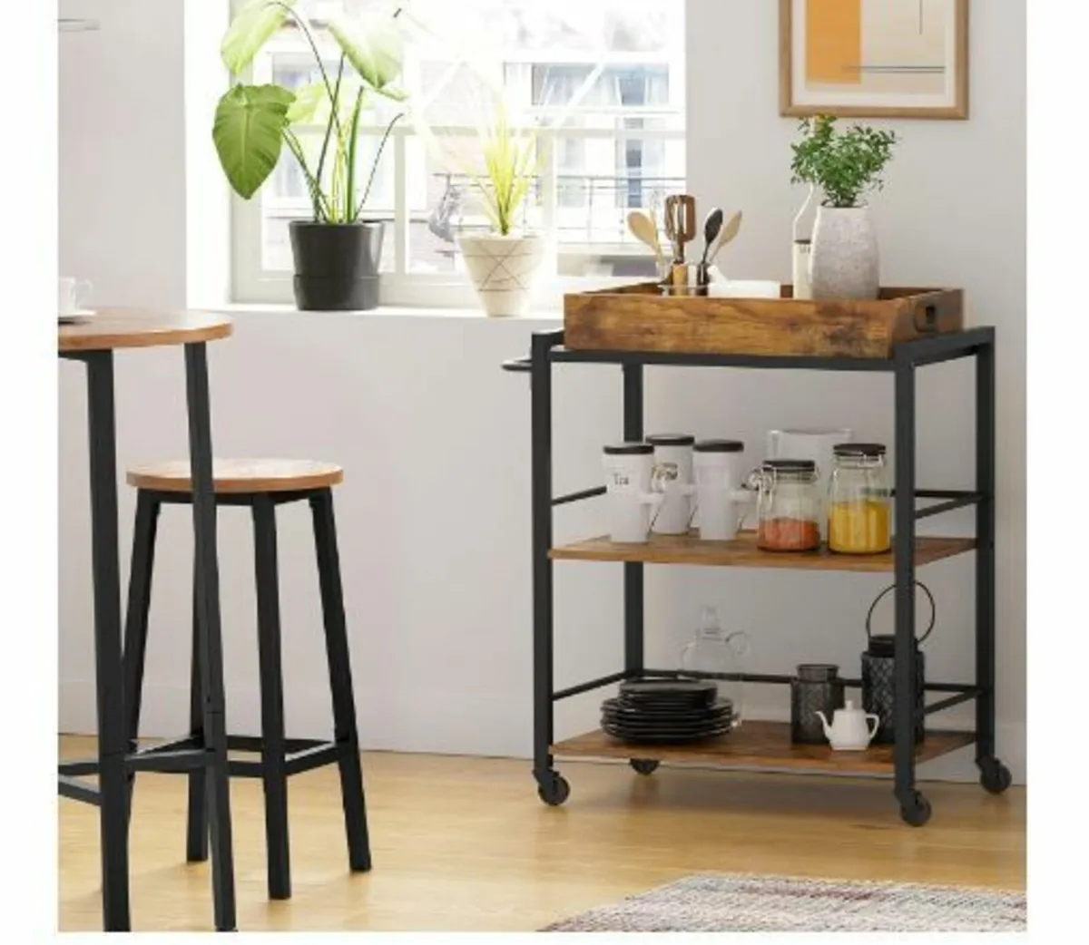 Industrial Style Serving Trolley Kitchen - Image 2
