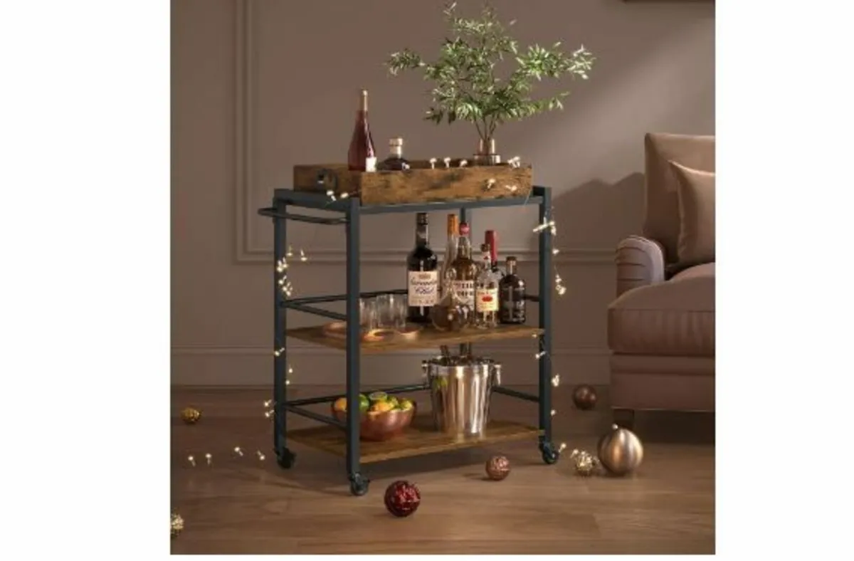 Industrial Style Serving Trolley Kitchen - Image 4