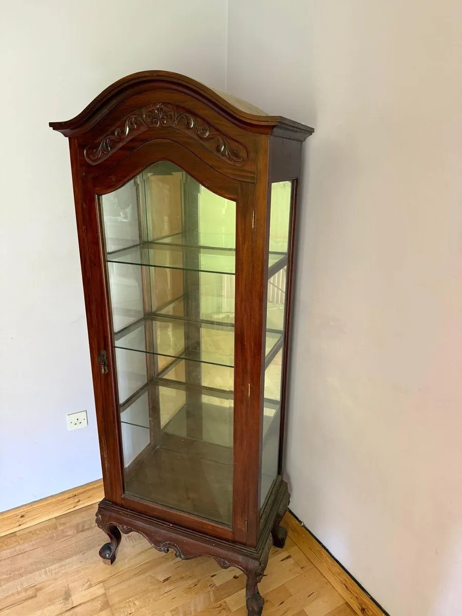 Elegant Vintage Glass Display Cabinet - Image 1