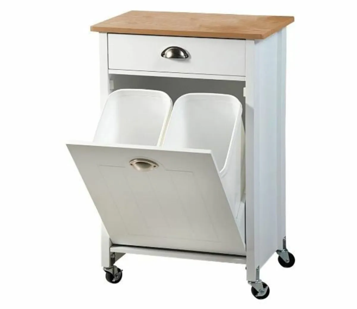 Wooden Kitchen Trolley, White, 79 cm - Image 4