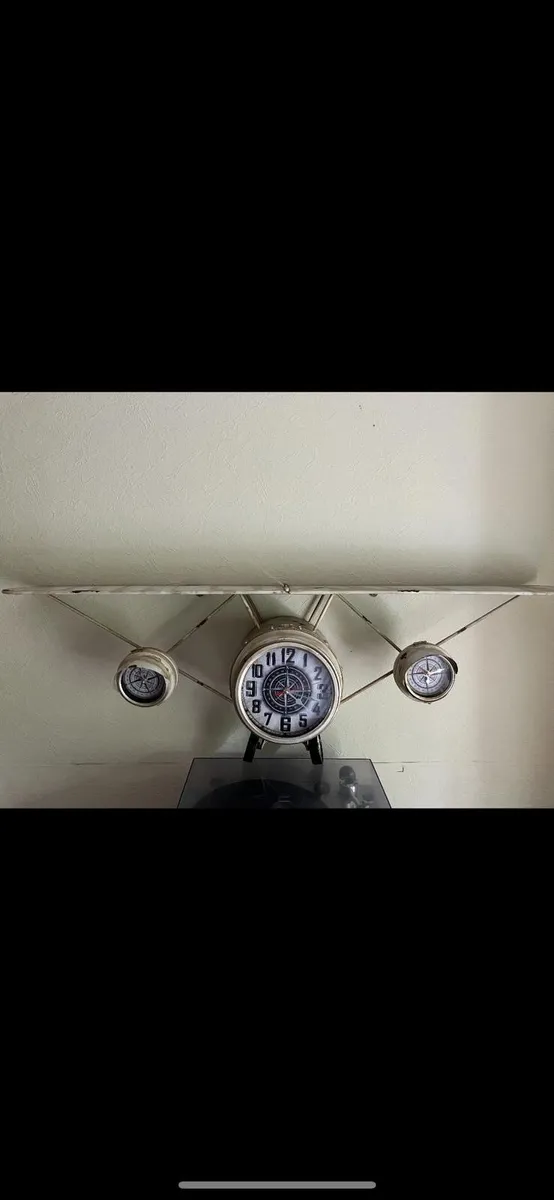 Novelty Aviator Decor Plane Book Shelf & Clock - Image 2
