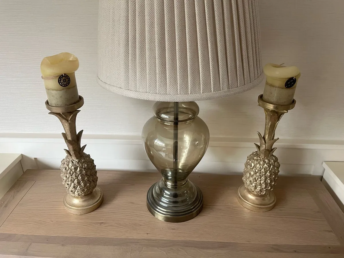 Gold pineapple candle holders - Image 3