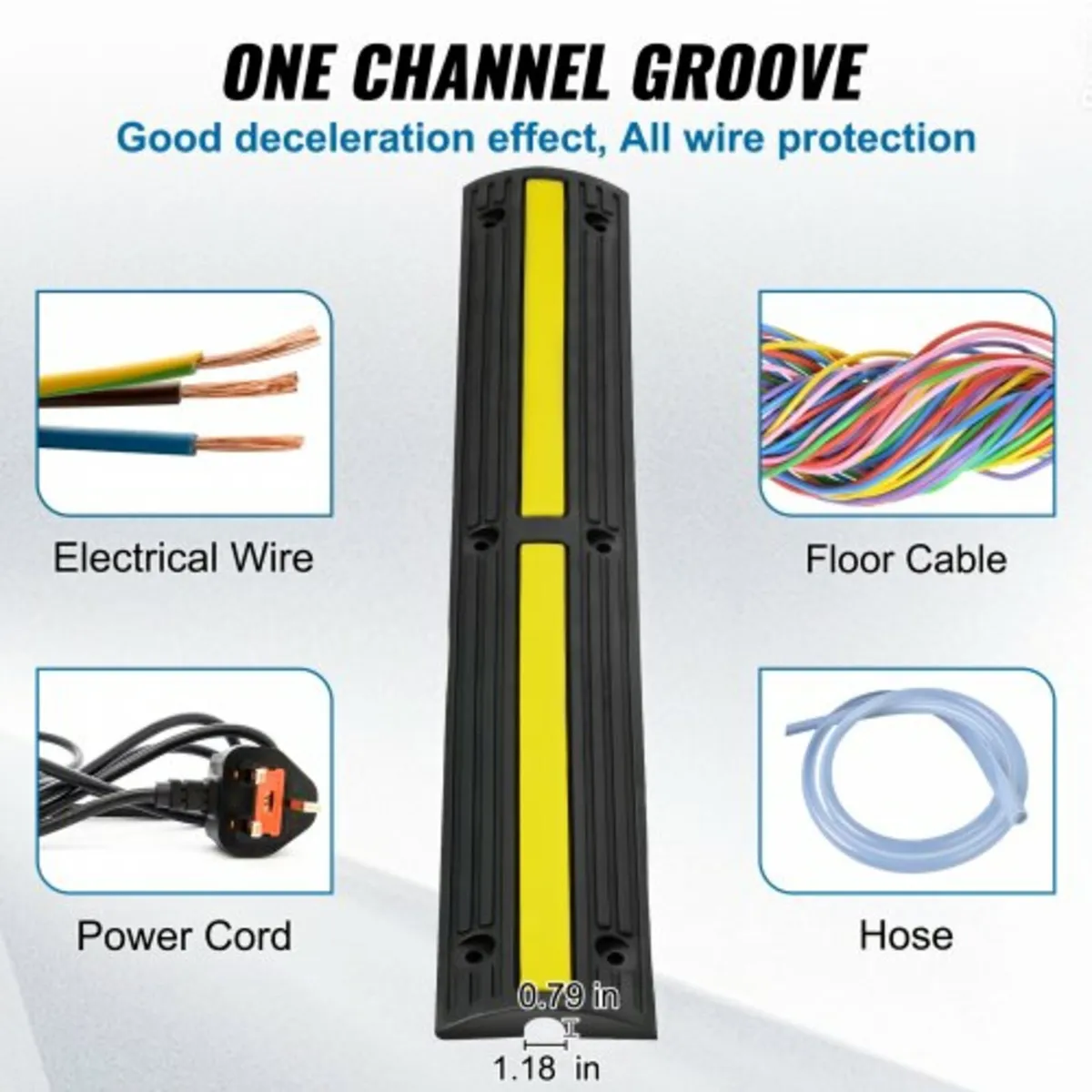 3.28 ft Cable Protector Ramp, 4 Pack of 1 Channel, - Image 3