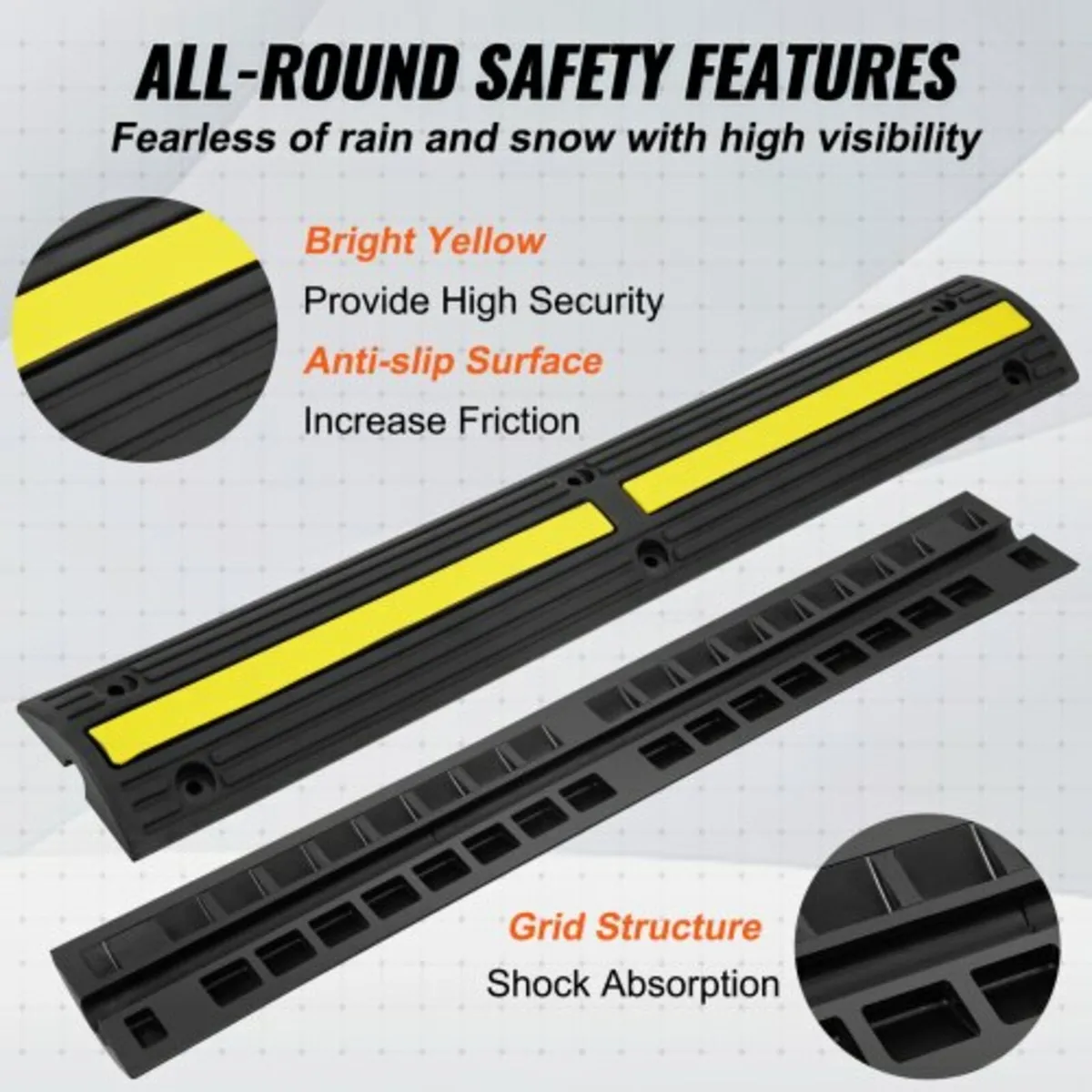 3.28 ft Cable Protector Ramp, 4 Pack of 1 Channel, - Image 4