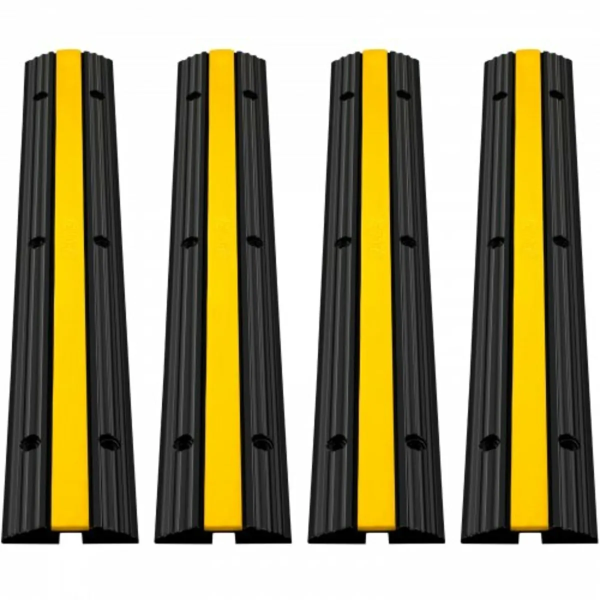 4 Pack of 1-Channel Rubber Cable Protector Ramps H - Image 1
